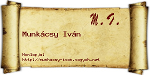 Munkácsy Iván névjegykártya